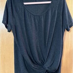 Women's Charcoal Knot Front Top